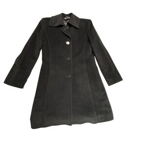 Women's‎ Black Wool Angora blend Jones New York pea coat size 6P EUC